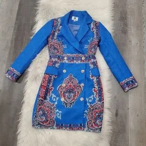 Comino couture blue 2025 blazer dress